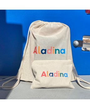 Mochila y neceser para niños Fundación Aladina