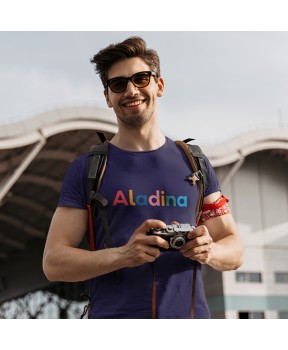 Camiseta solidaria Fundación Aladina hombre azul