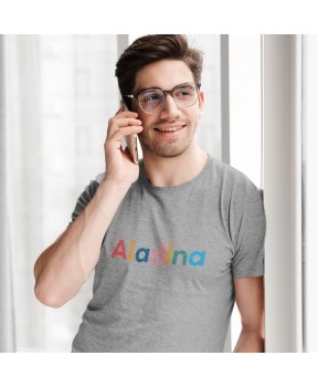 Camiseta solidaria chico gris Fundación Aladina