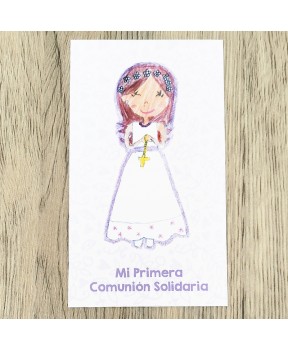 Tarjeta comunión niña Fundación Aladina