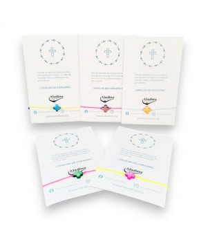 Pulseras cruz concha hilo